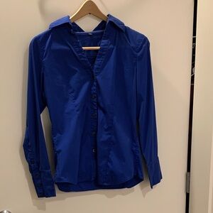 Express Royal Blue Collared Button Down Shirt